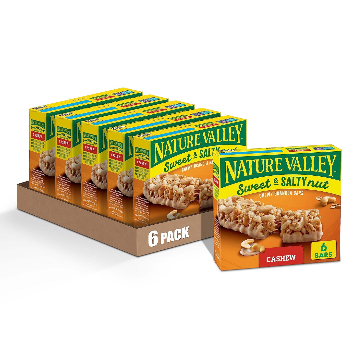 Nature Valley Granola Bars, Sweet And Salty Nut, Cashew, 6 Bars, 7.2 Oz (Pack Of 6)