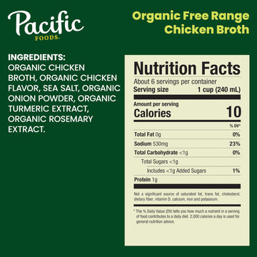 Pacific Foods Organic Free Range Chicken Broth, 48 Oz Carton