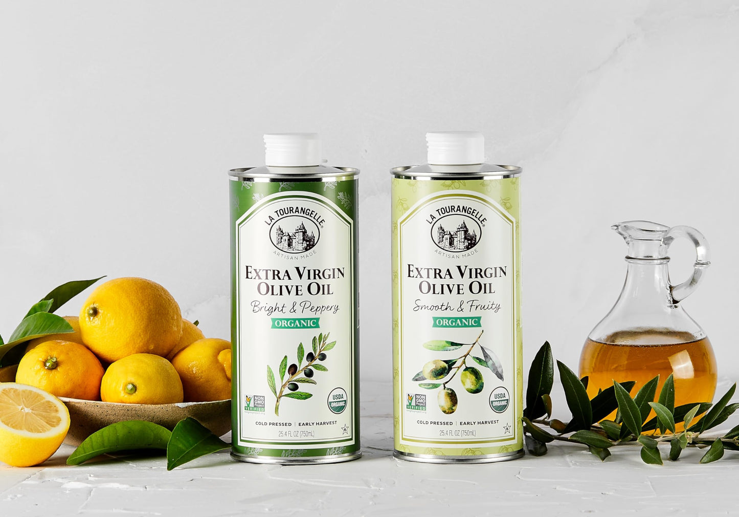 La Tourangelle, Organic Extra Virgin Olive Oil, Cold-Pressed, Smooth & Fruity, Early Harvest for High Antioxidants From Spain, 2