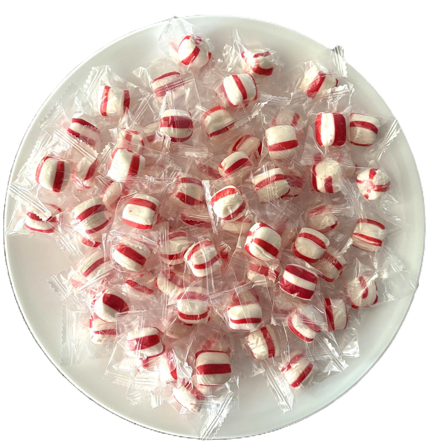 Soft Peppermint Puffs - 2 lbs of Red and White Individually Wrapped Creamy Peppermint Candy