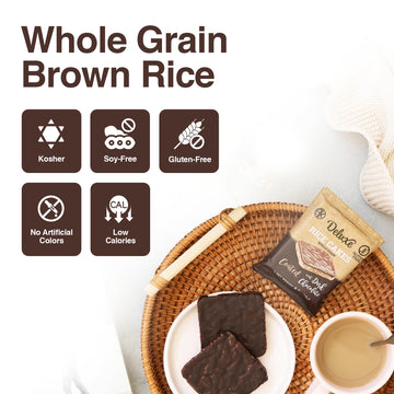 Deluxe & Bla Bla Chocolate Covered Rice Cakes 12 Pack - Whole Grain, Gluten-Free, Kosher, Low-Calorie Snack - Coated With Dark C