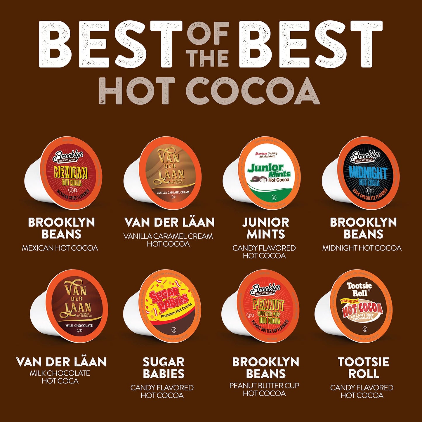 Two Rivers Coffee Hot Chocolate Variety Sampler Pods Compatible with 2.0 Keurig K Cup malt-inspired, 40 Count