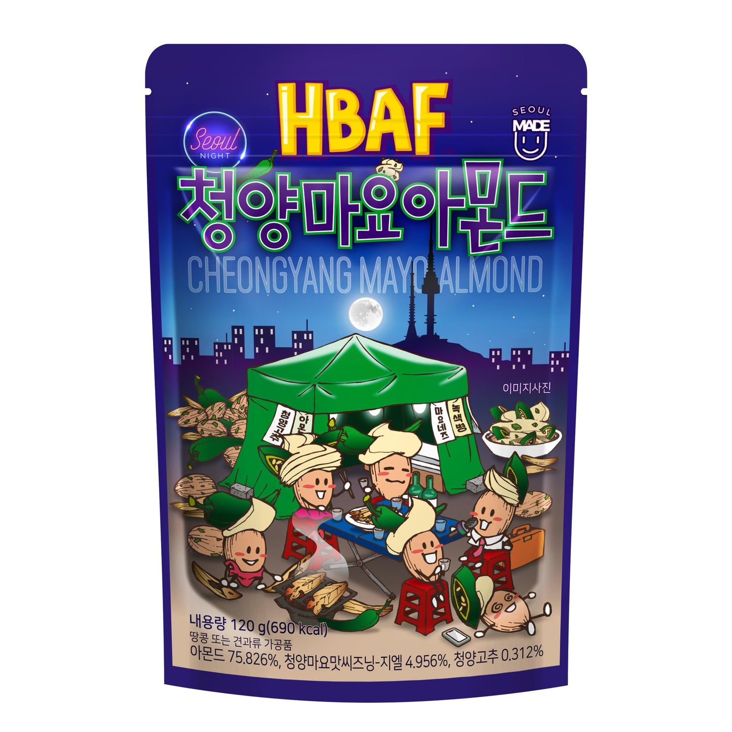 [Official Gilim Hbaf] Korean Seasoned Green Chili Mayo Pepper Almond Nut | Kids, School, Lunch, Office, Work, Travel, Camping Pa