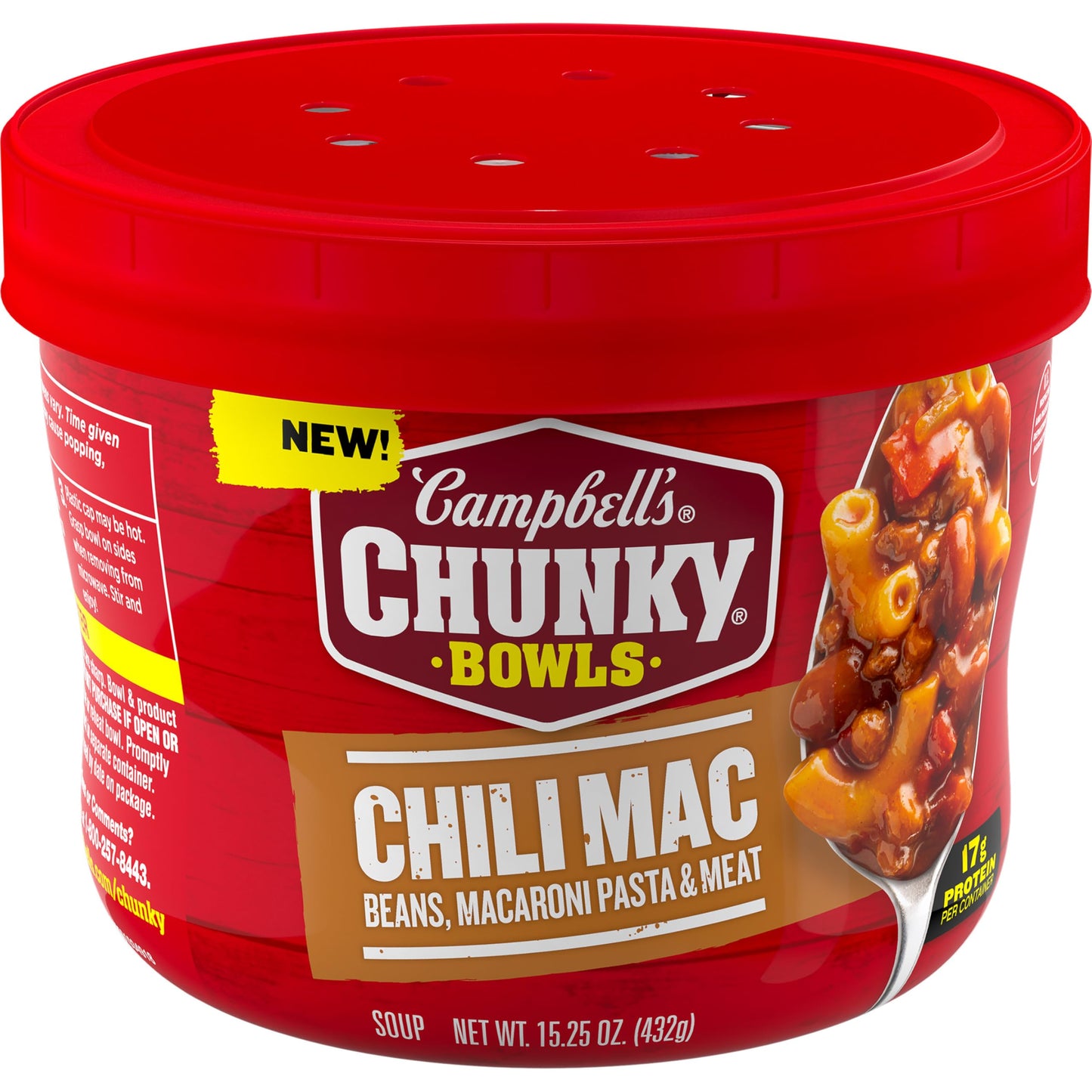 Campbell’S Chunky Soup, Chili Mac Soup, 15.25 Oz Microwavable Bowl