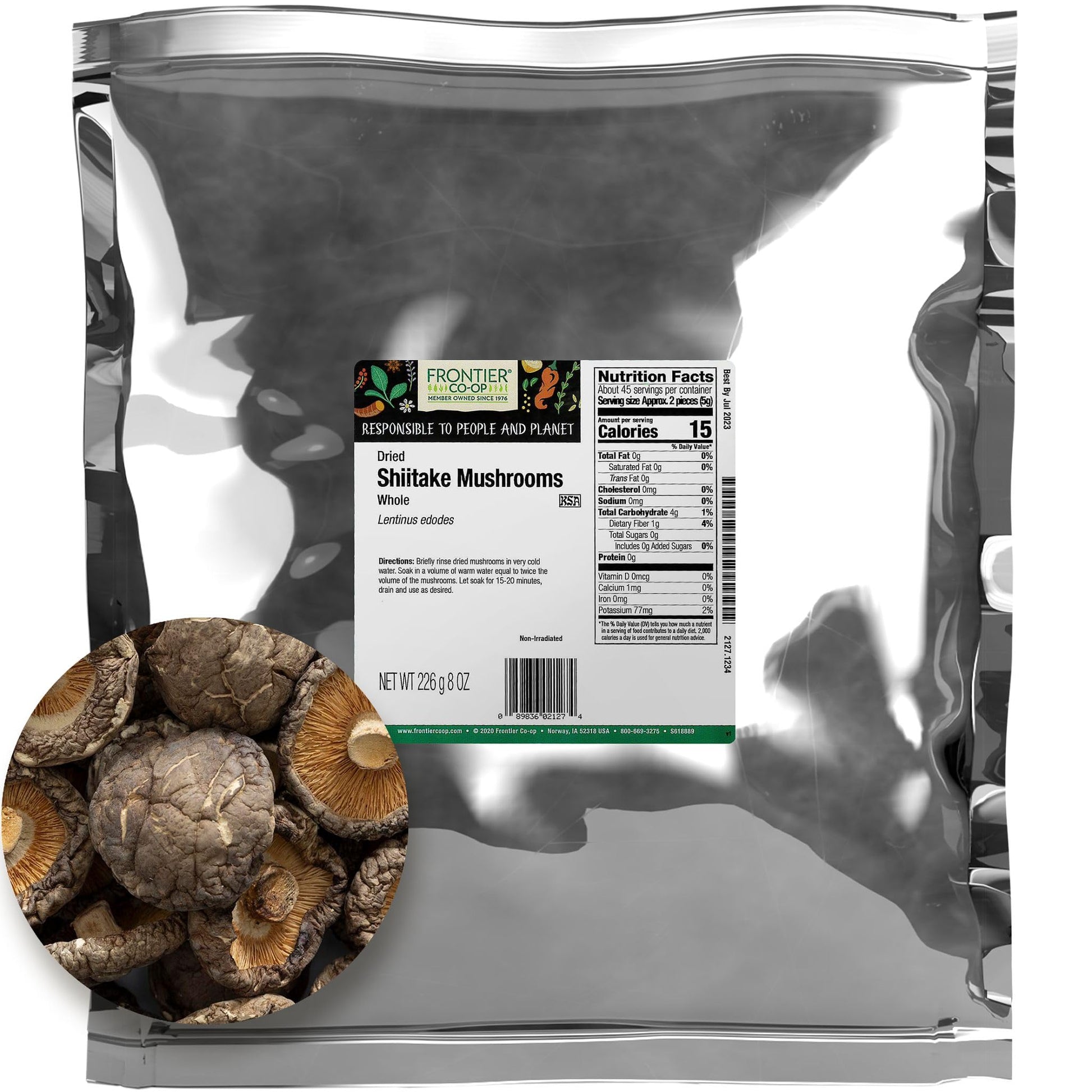 Frontier Bulk Mushrooms, Shiitake Whole, 16 Ounce