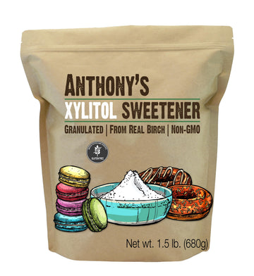 Anthonys Xylitol Sweetener, 1.5 lb, Made from Birch, Gluten Free, Keto Friendly, Non GMO