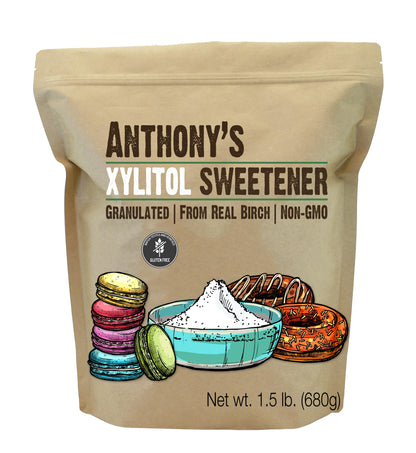 Anthonys Xylitol Sweetener, 1.5 lb, Made from Birch, Gluten Free, Keto Friendly, Non GMO