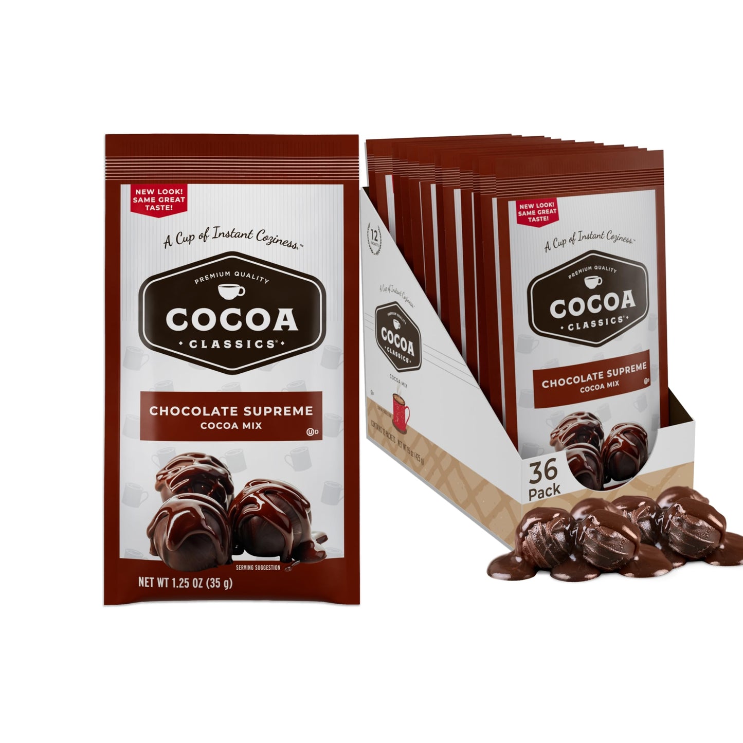 Cocoa Classics Chocolate Supreme Cocoa Mix, Hot Chocolate, Made with Nonfat Milk, Just Add Hot Water, Make Hot or Iced Cocoa, Gl