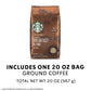 Starbucks Medium Roast Ground Coffee Breakfast Blend 100% Arabica 20 oz Bag