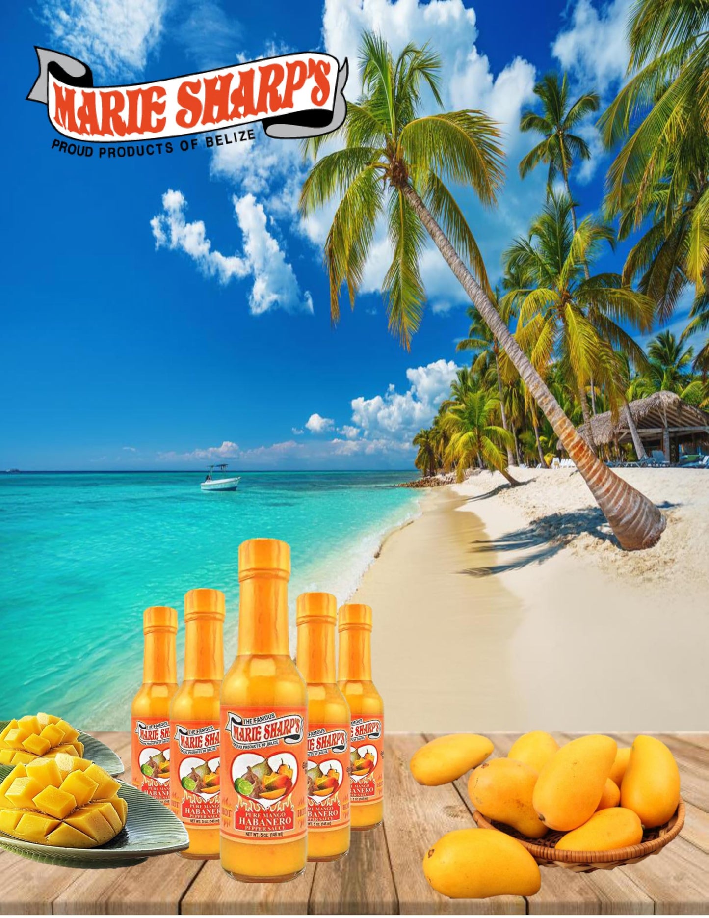 Marie Sharp's Pure Mango Habanero Pepper Sauce, 5 oz