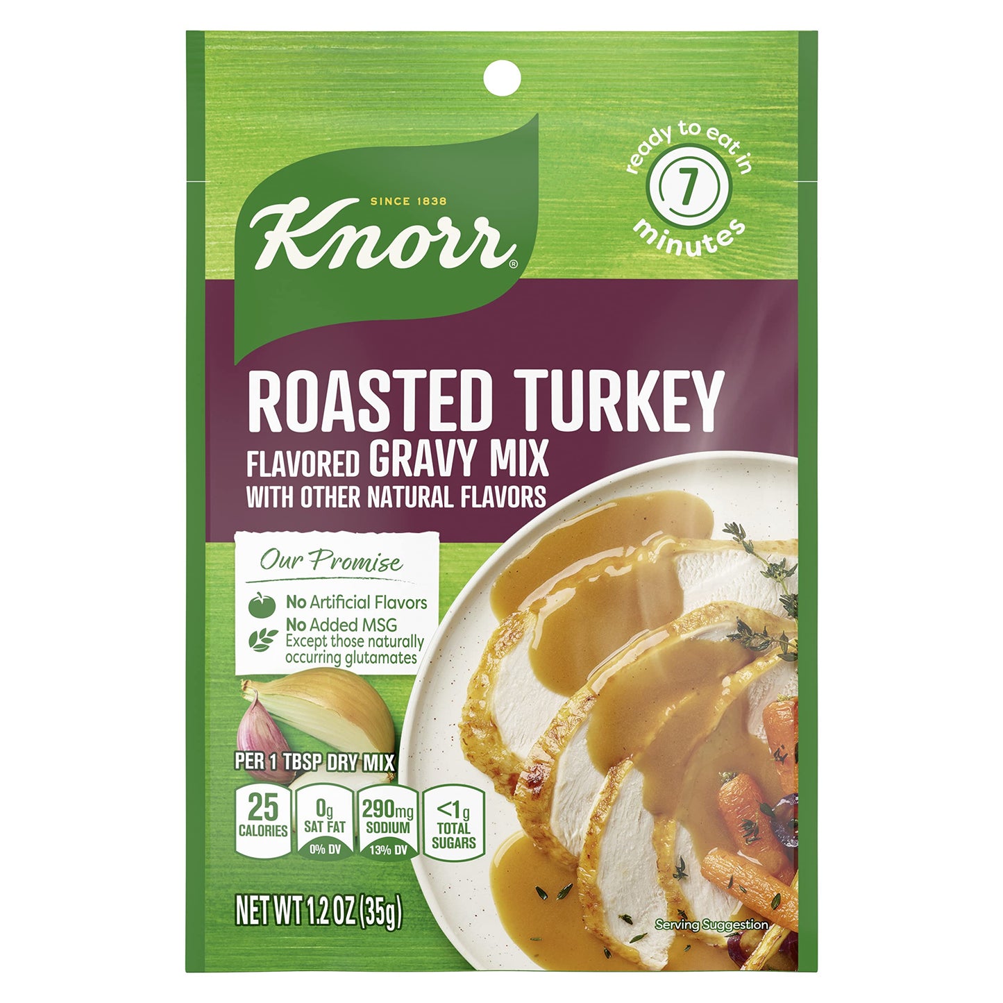Knorr Turkey Gravy Mix For Delicious Easy Meals and Side Dishes Roasted Turkey Sauce and Gravy With No Artificial Flavors, No Ad