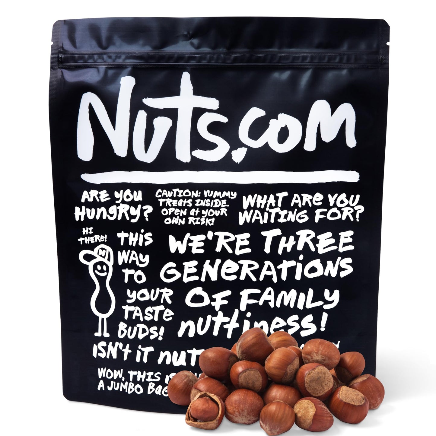 Nuts.com Oregon Hazelnuts in Shell, Filberts 3 lb Bag - Whole Raw Jumbo Hazelnuts - Gourmet, Freshly Harvested, Non-GMO, for Coo