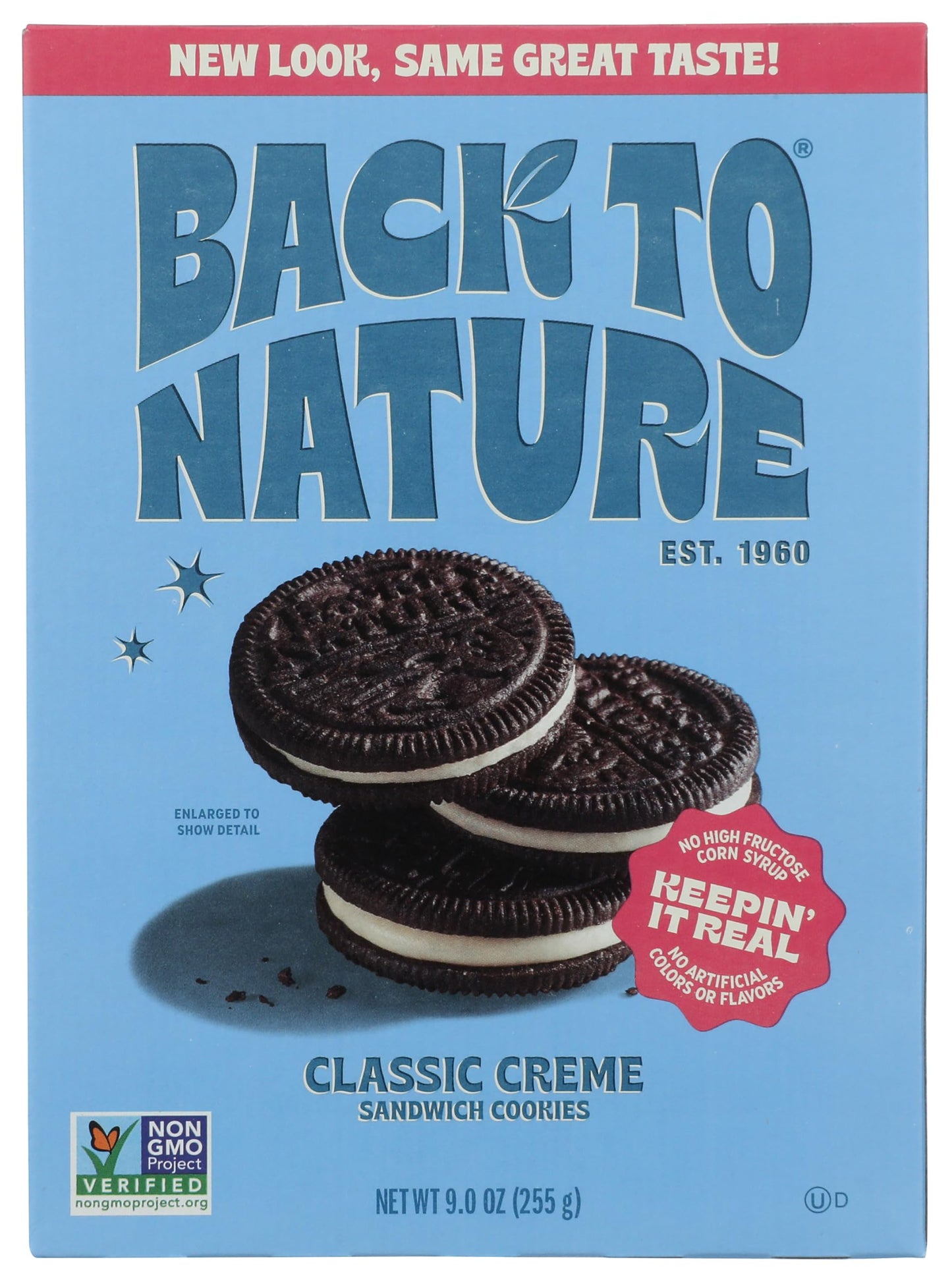 Back to Nature Classic Creme Sandwich Cookies - Plant-Based, Non-GMO - 9 Ounce Pack - Brown and White