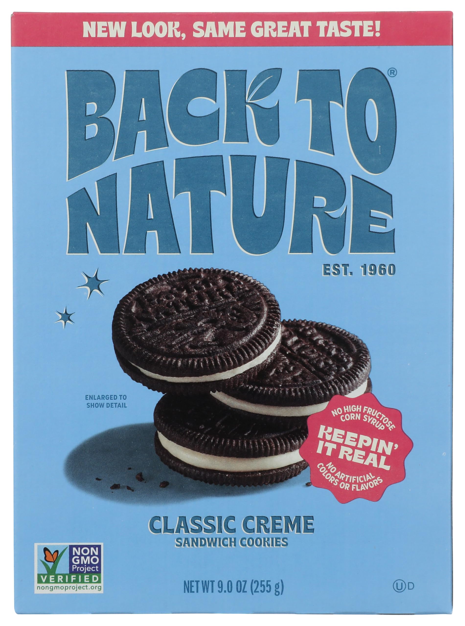 Back to Nature Classic Creme Sandwich Cookies - Plant-Based, Non-GMO - 9 Ounce Pack - Brown and White