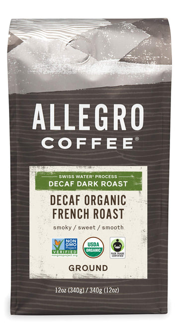 Allegro Coffee Decaf Organic French Roast Ground Coffee, 12 Oz (Pack Of 1)