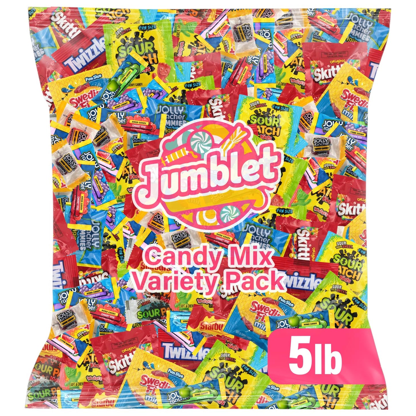 Jumblet Bulk Candy Mix Variety Pack - 5lb Assorted Sweets for Parties, Goodie Bags, and Office Treats