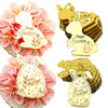 AiQi Bakes 24 Pieces Happy Easter Bunny Cupcake Toppers, Rabbit Ears Egg Gold Mirror Acrylic Cake Toppers for Easter Spring Them