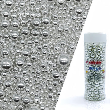 Edible Silver Sugar Pearls Sprinkles Candy Mix Size Pearls Cake Decorations Cupcake Toppers Decorating Perfect for Wedding Party
