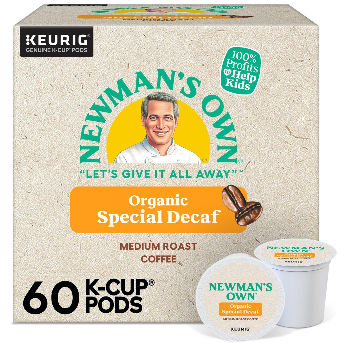 Newmans Own Organics Special Blend Decaf Coffee K-Cup Pods, Medium Roast, 60 Count (6 Packs of 10)