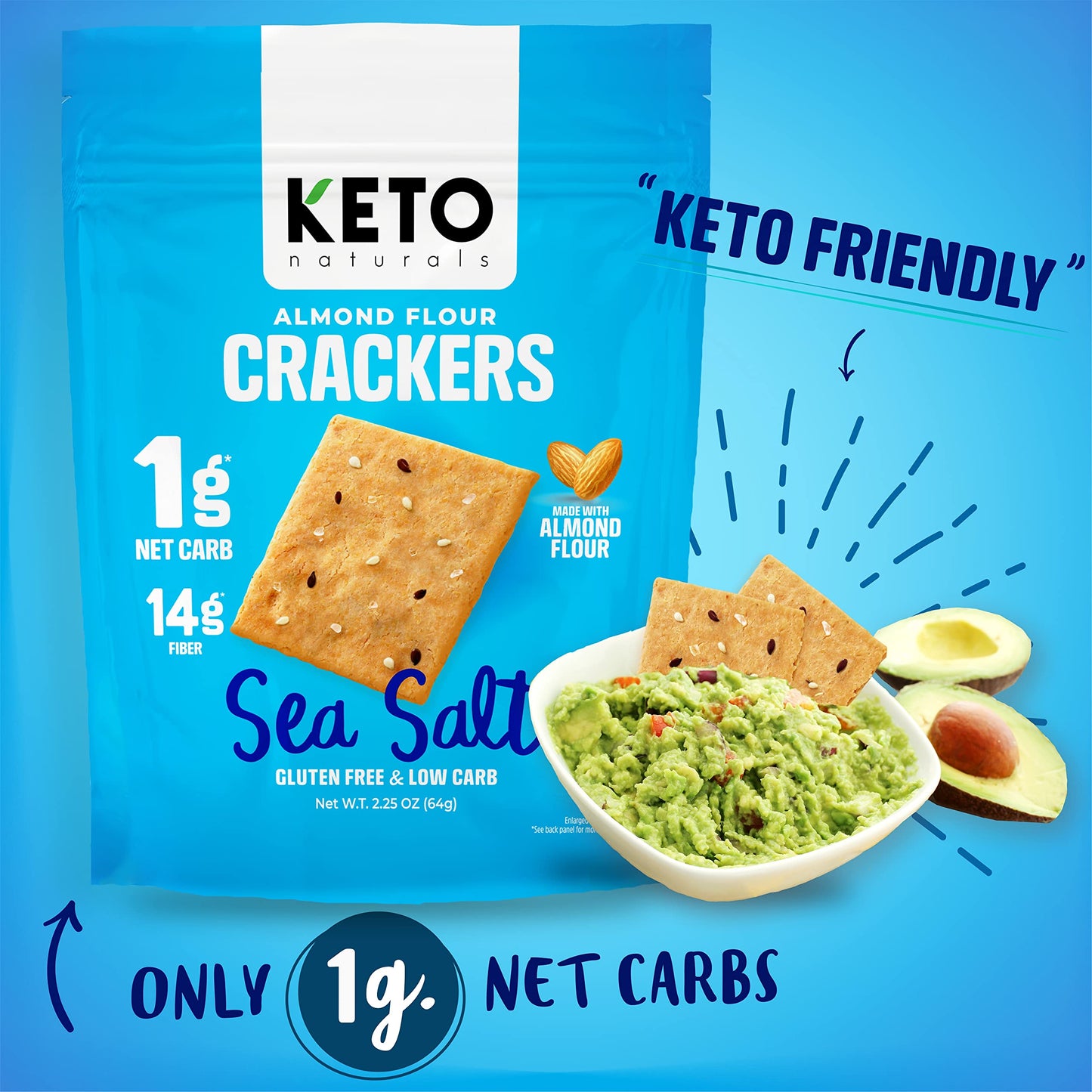 Keto Naturals Keto  ers, Low Carb, Sea Salt, Gluten Free, 2.25 Ounce (Pack of 3)