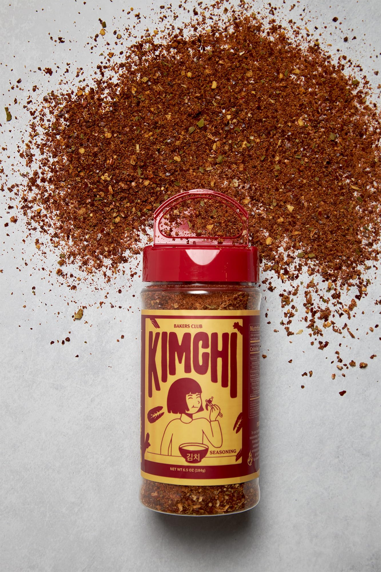 Bakers Club 6.5Oz Korean Kimchi Seasoning Powder - Fried Rice, Stir Fry, Popcorn, Ramen Soup, Barbecue Dry Rub For Meats, Pork,