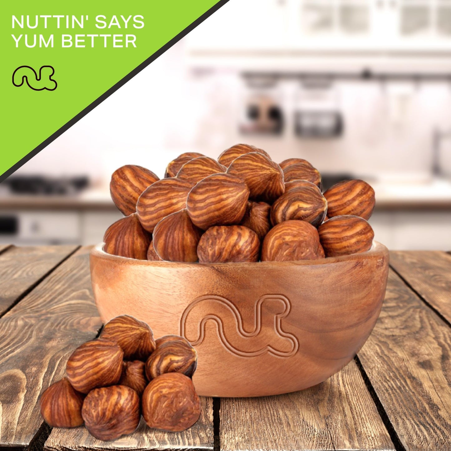 Nut Cravings - Raw Hazelnuts Filberts With Skin - Unsalted, Shelled, (32Oz - 2 Lb) Bulk Nuts Packed Fresh In Resealable Bag - Ko