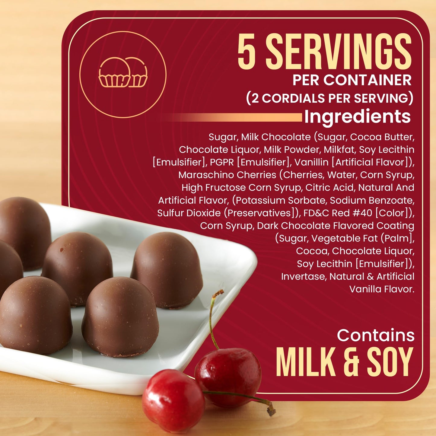 Queen Anne Milk Chocolate Covered Cordial Cherries | 6.6 Oz | 10 Piece Gift Box | Whole Maraschino Cherry Creamy Filled Liquid C