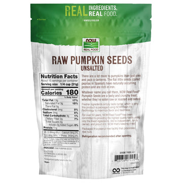 NOW Foods, Pumpkin Seeds, Raw and Unsalted, Essential Fatty Acids, Rich in Iron, Excellent Source of Protein, Certified Non-GMO,