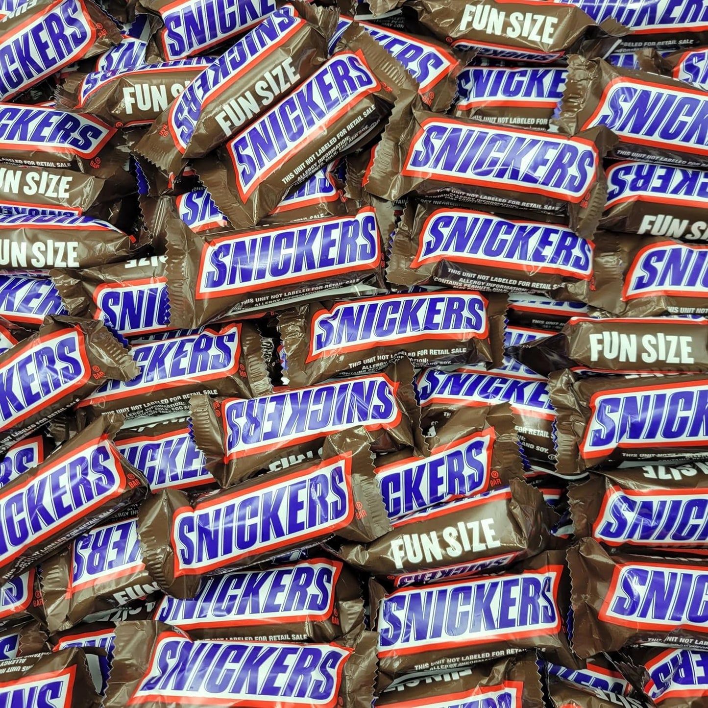 Yummy Chew Snickers Fun Size Candy Bars - Bulk Pack of 25 - Individually Wrapped Chocolate Candy