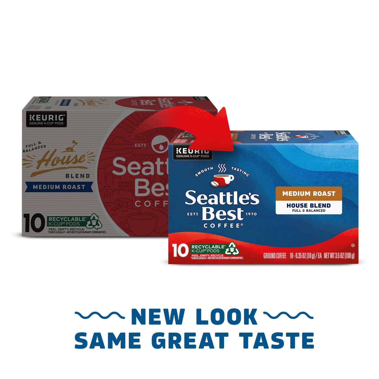 Seattle s Best Coffee House Blend Medium Roast K-Cup Pods | 6 boxes of 10 Pods (60 Total Pods)