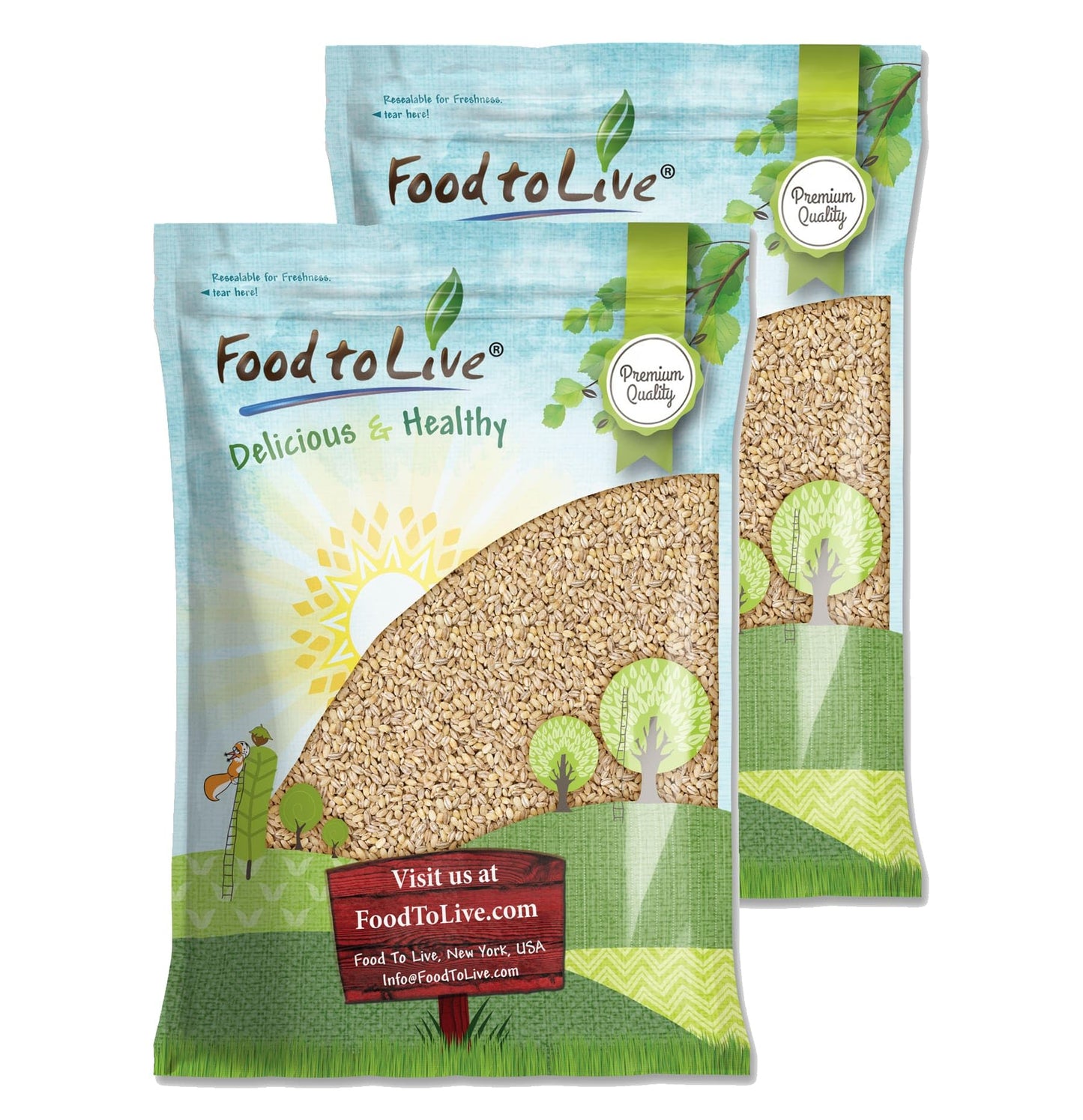 Food to Live - Pearl Barley, 25 Pounds Processed Hulled Barley, Cereal Grain, Kosher, Vegan, Bulk. Cooks Faster than Hulled Barl