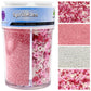 Sprinkles For Cake Decorating, Pink Heart Jimmies Frosting And Pearl Sprinkles Mix For Valentines Cookie Ice Cream Baking Cupcak