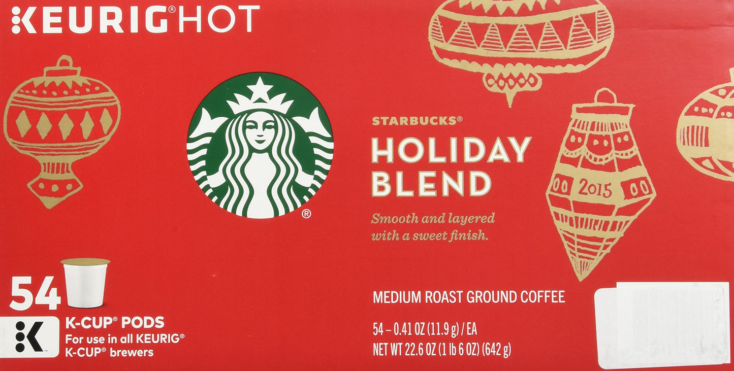 Starbucks K-Cups 54-Count Holiday Blend Medium Roast Coffee Limited Edition