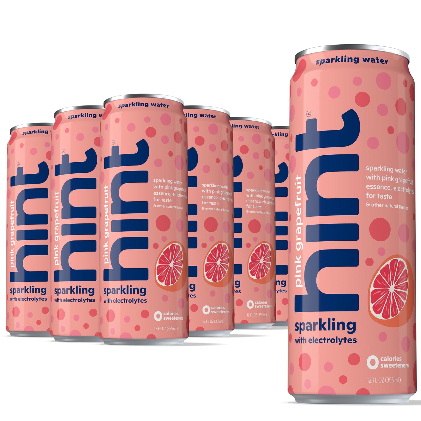 Hint Sparkling Water, Pink Grapefruit, Zero Calories, Sugar Free, 12 Fl Oz Cans, Pack of 12