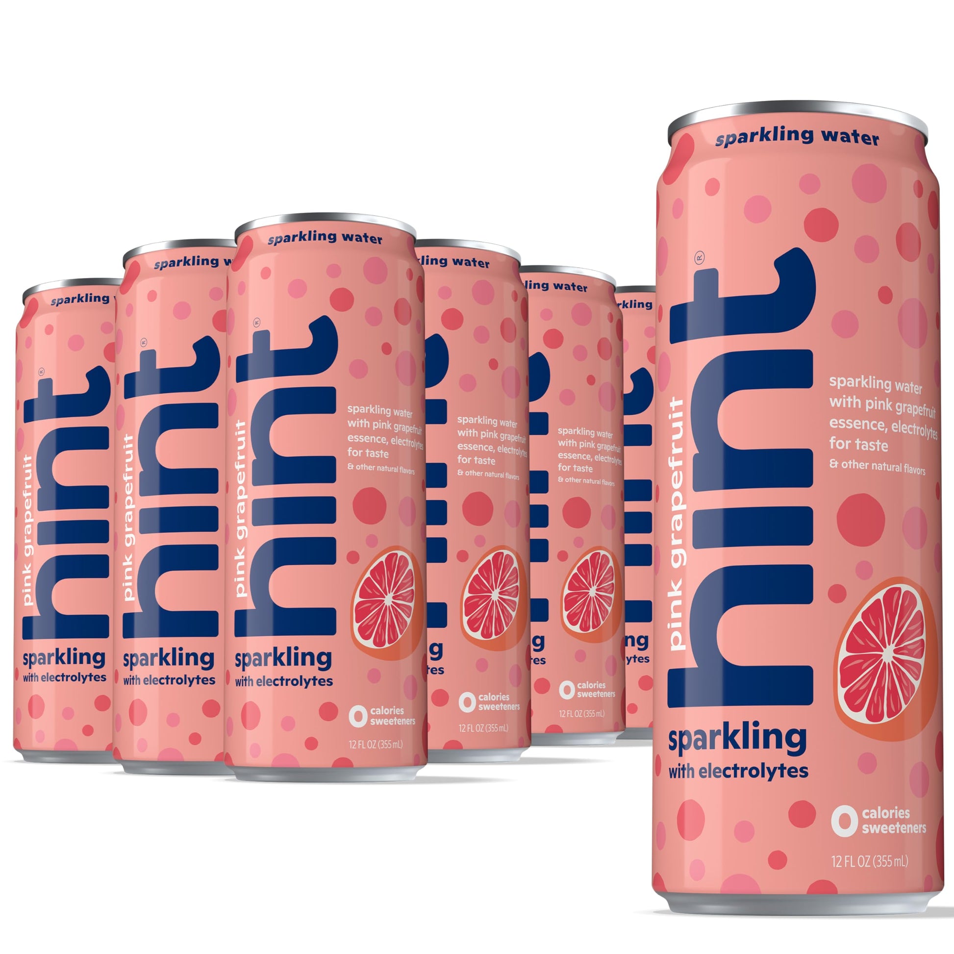 Hint Sparkling Water, Pink Grapefruit, Zero Calories, Sugar Free, 12 Fl Oz Cans, Pack of 12