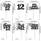 Rssta i Cupcake Toppers - 24 Pack Vintage Glitter Picks for 12th Birthday, Wedding, Anniversary - Black