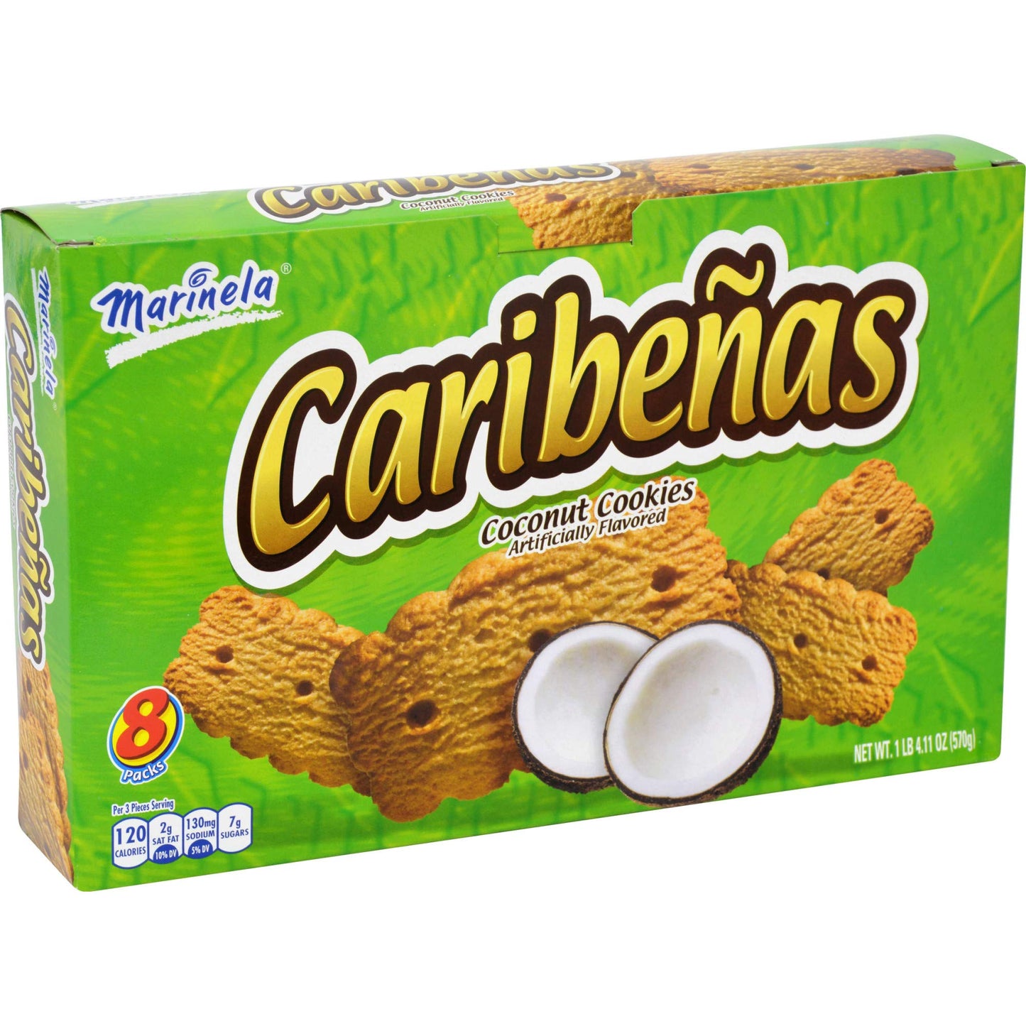 Marinela Caribenas Coconut Cookies, 8 Count, 20.1 Oz
