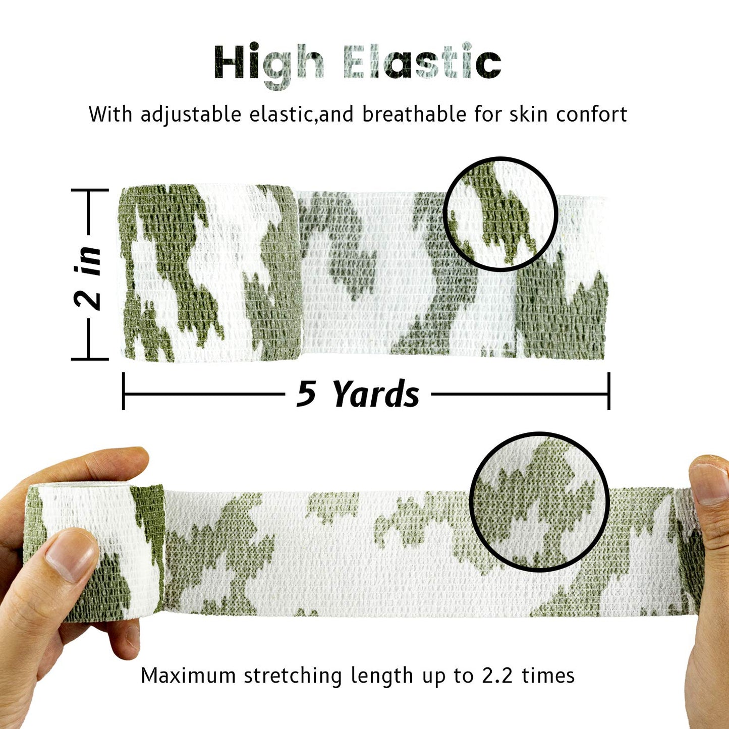 Fresinider 9 Rolls Self Adhesive Wrap Athletic Tape Gauze, Breathable Elastic Cohesive Bandage For Sports Injury & Pet (7 Pcs 2'