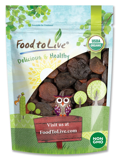 Food to Live Organic Dried Apricots, 2 Pounds - Non-GMO, Kosher, Unsulfured, Raw, Vegan, Bulk