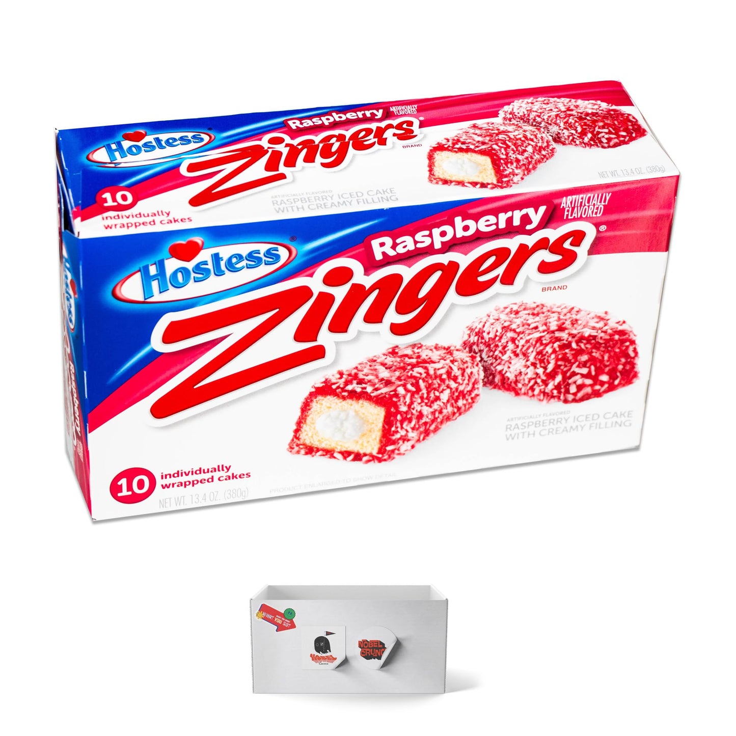 Raspberry Zingers (2, 10ct packs - 20 Zingers) - Sweet and Salty Kettle Popcorn (1, 5.5oz bag) - 3 Items Total