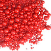 Red Sprinkles Edible Pearls for Cake Decorating Sugar Pearls Candy Cake Sprinkles Mixed Size Cookie Cupcake Cake Topper Decorati