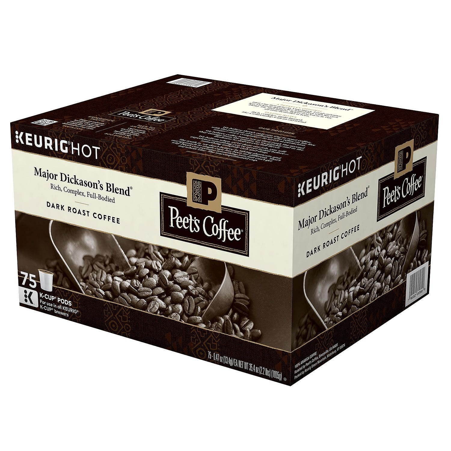 Peet'S Coffee Major Dickason'S Blend, Dark Roast (75 K-Cups)