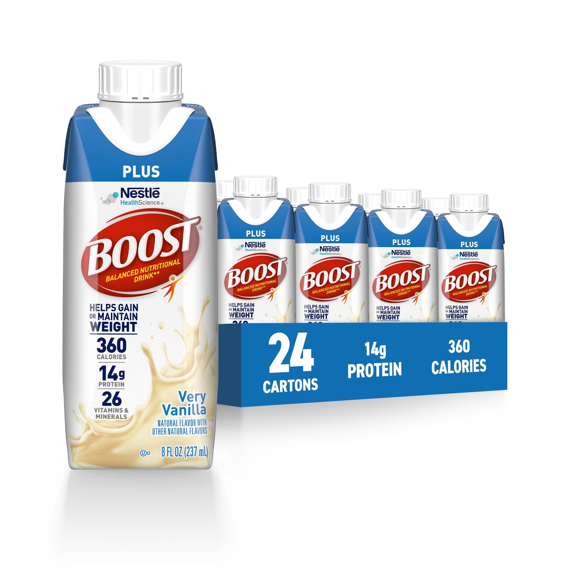 Boost Plus Vanilla Ready To Drink, 8 Fluid Ounce (Pack Of 24)