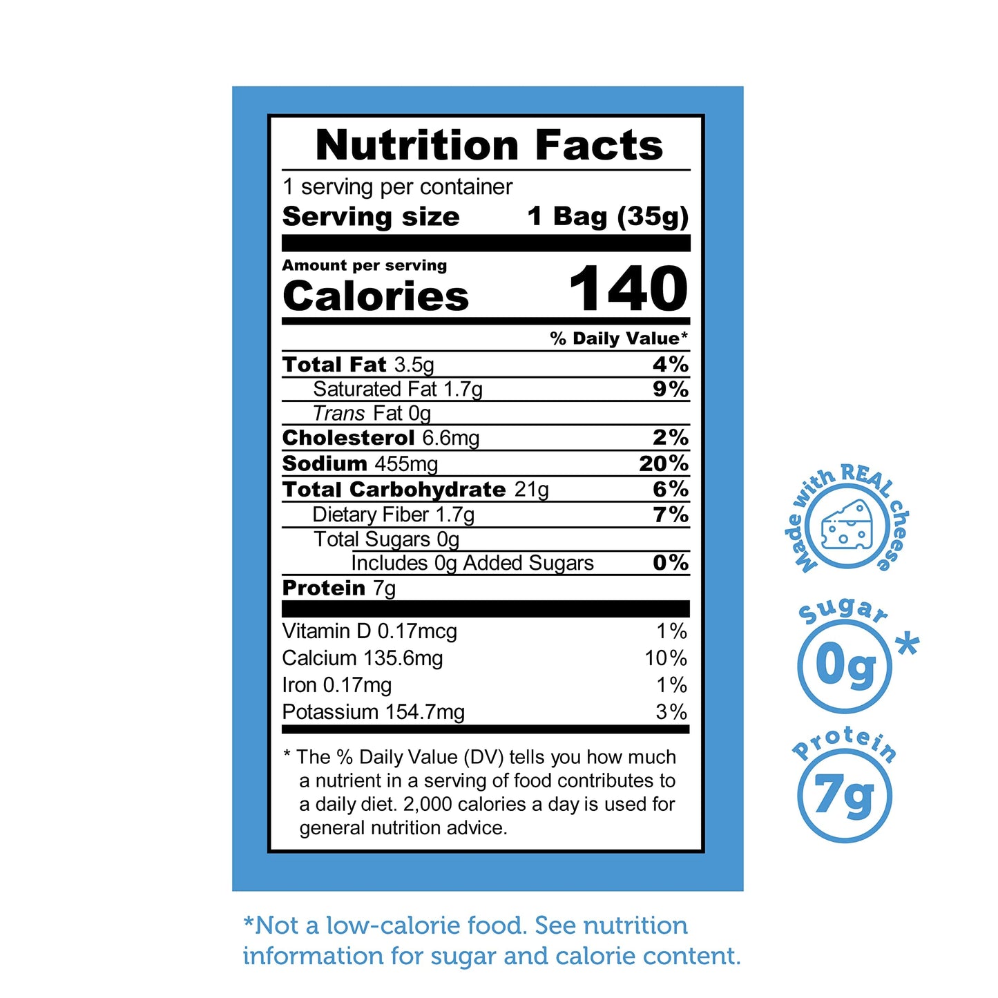 Good Chips Cauliflower Aged Cheese - Baked, No Oil - High Protein, Guilt Free Healthy Snacks - 1.23 Oz, Pack Of 6