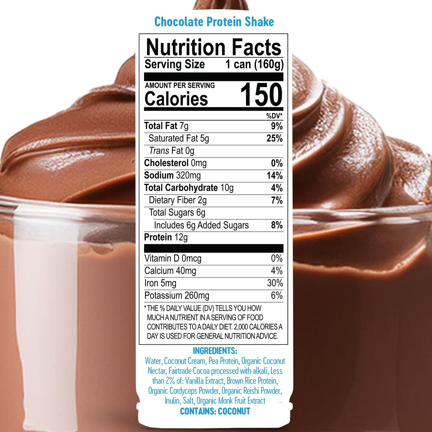 ColdSnap Chocolate Non-Dairy Frozen Protein Shake Pods - Creamy, Plant-Based Protein Shake Made in MInutes- 12g of Pea and Rice