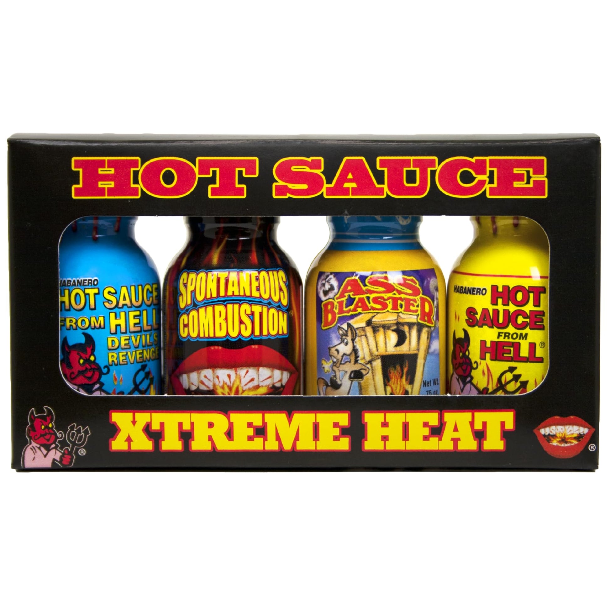 Xtreme Heat Hot Sauce Bottles Gourmet Gift Set Tpartyl Size - 4 Pack - Perfect Gourmet Christmas Gifts For The Hot Sauce Fan