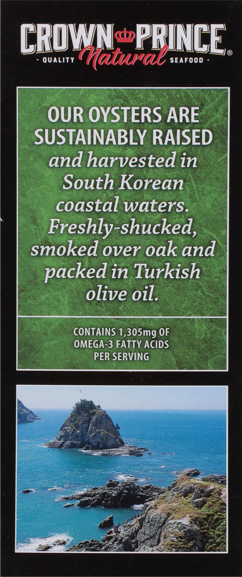 Crown Prince Smoked Oysters in Olive Oil, 3 Ounce Cans, Pack of 6