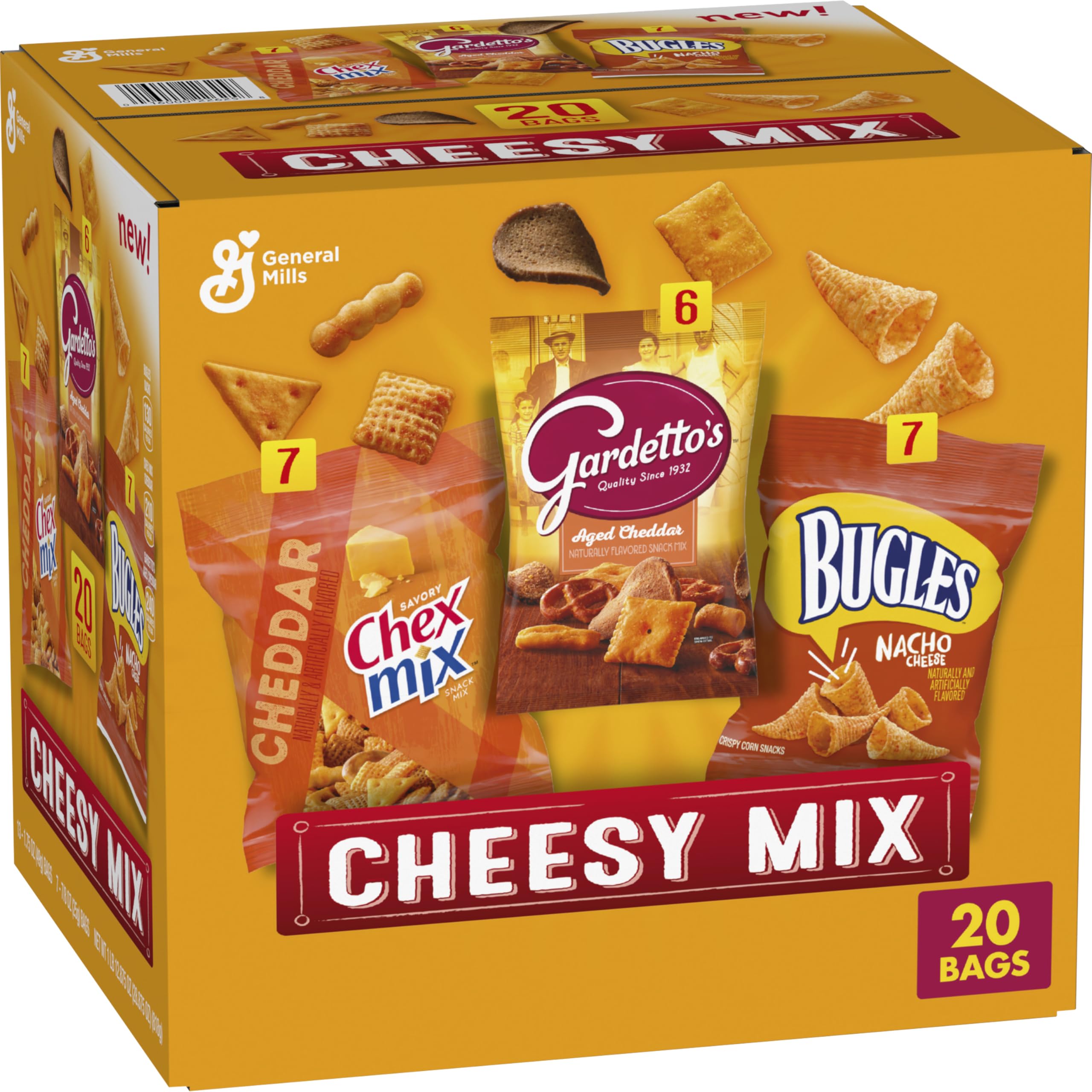 Cheesy Mix Cheesy Mix Variety Pack Snacks, Chex Mix Cheddar, Bugles Nacho Cheese ...