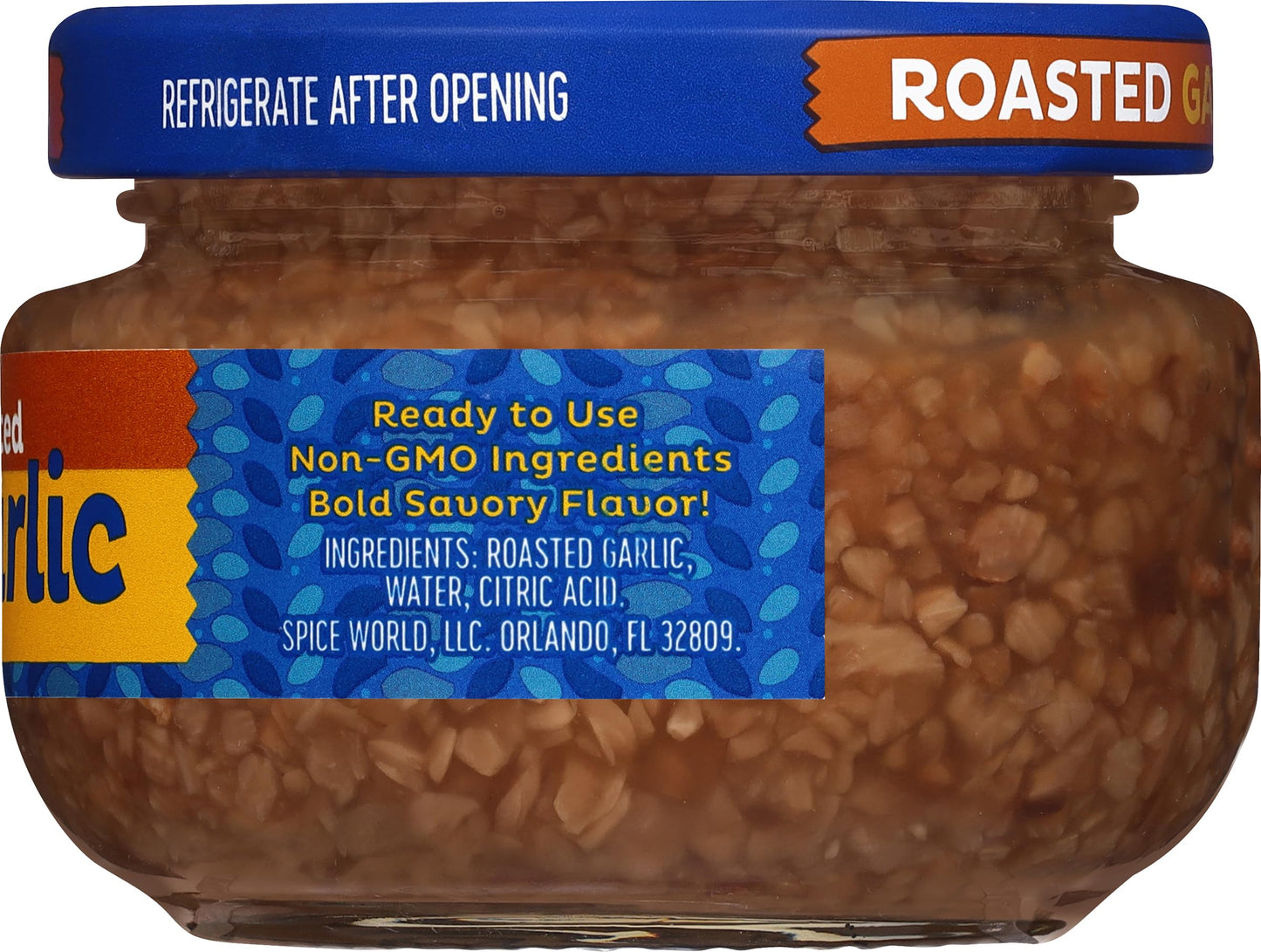 Spice World Roasted Minced Garlic - 4oz Garlic Container - Ready-to-Use Seasonings for Cooking, Reduce Prep Work and Easily Add