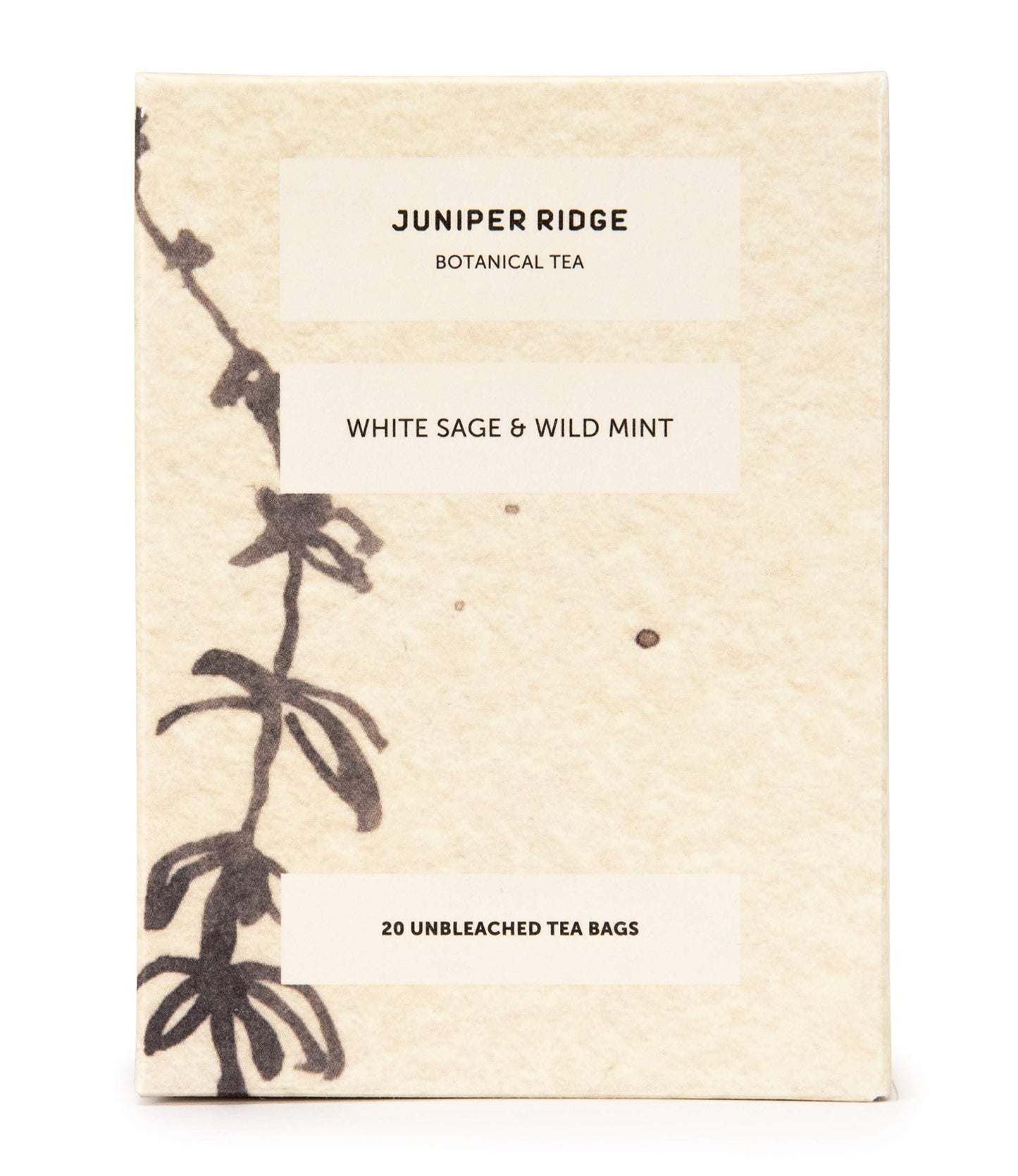 Juniper Ridge Herbal Tea - White Sage & Wild Mint - 20 Unbleached Teabags - Caffeine Free & Gluten Free - 20 Count